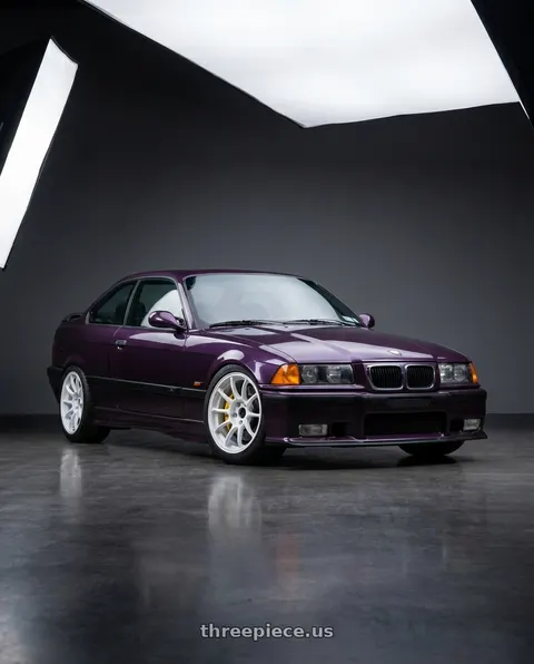 1995 BMW M3 with Volk Racing ZE40 5x114.3 18x10.5+24 Dash White wheels