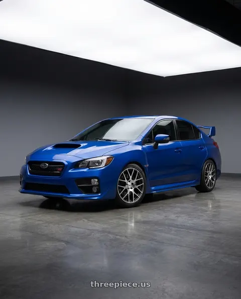 2018 Subaru WRX STI with TSW NURBURGRING 5X114.3 17X7.5 +45 GUNMETAL W/ MIRROR CUT FACE wheels