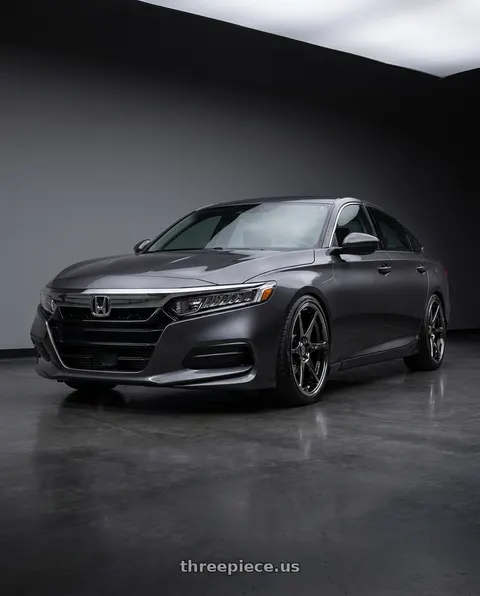 2019 Honda Accord LX with Stage Wheels Knight 5x114.3 18x9.5 +35 Black Chrome wheels