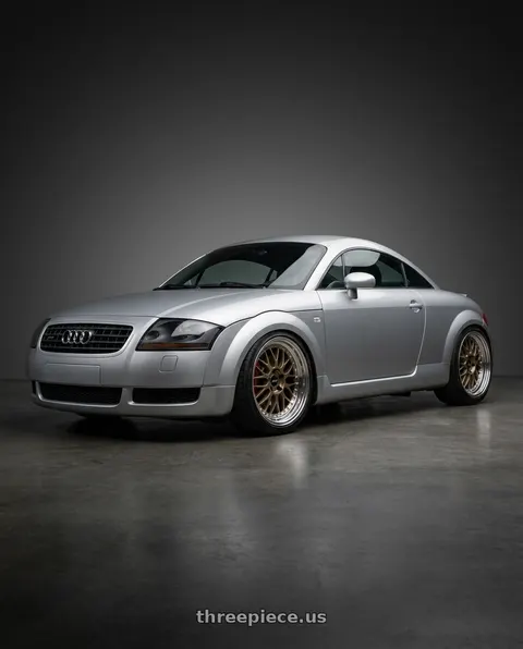 2002 Audi TT Quattro with Work Meister M1 3p 5x100 18x8+38 O Disk Titanium Gold wheels