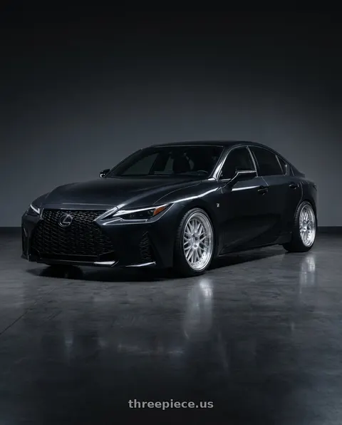2025 Lexus IS350 with Aodhan AH02 5x114.3 18x8.5+35 Silver w/ Machined Lip wheels