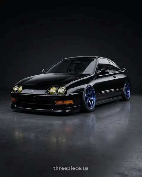 2000 Acura Integra GS with Volk Racing TE37 SONIC 4x100 16x7+35 Mag Blue wheels