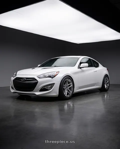 2013 Hyundai Genesis Coupe 3.8 R-Spec with HERITAGE WHEEL EBISU MONOC 5x114.3 19x8.5 +35 CHROME wheels