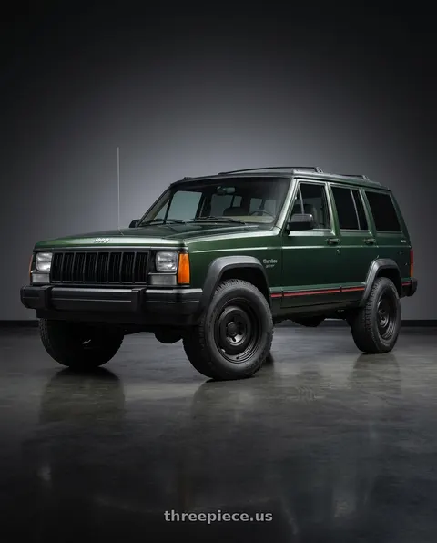 1996 Jeep Cherokee with fifteen52 ANALOG HD 5x120 17x8.0 +25 ASPHALT BLACK (SATIN BLACK) wheels