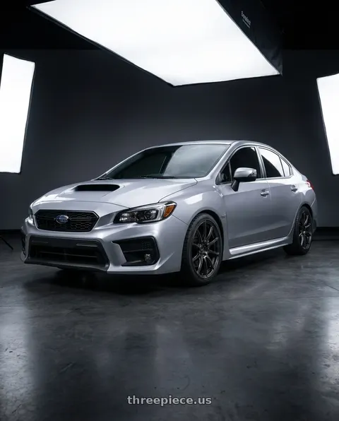 2018 Subaru WRX with Gram Lights 57Transcend 5x114.3 18x9.5+38 Face-2 Super Dark Gunmetal wheels