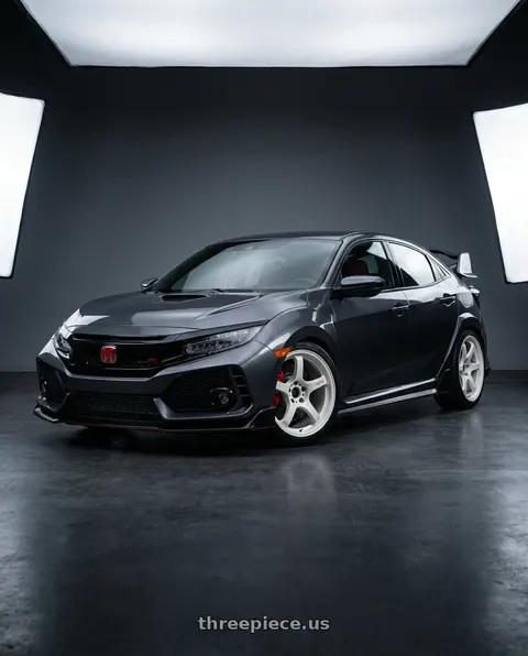 2019 Honda Civic with Gram Lights 57DR 5x120 18x9.5+38 Ceramic Pearl wheels
