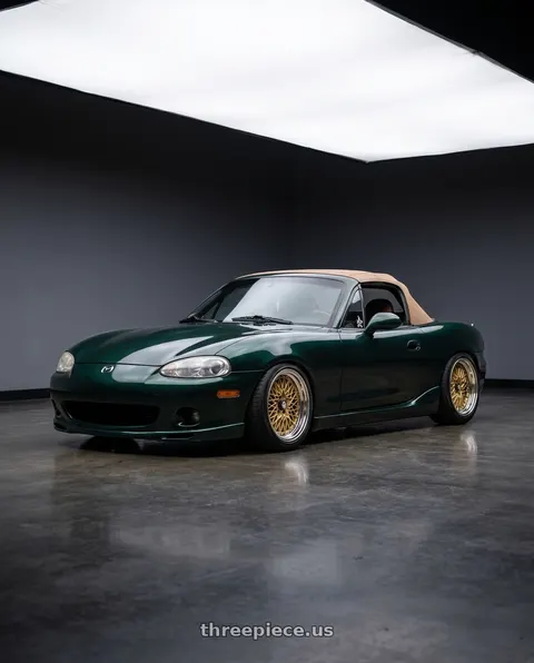 2000 Mazda Miata with SSR Formula MESH 4X100 16X9+26 SL Disk Fm Gold wheels