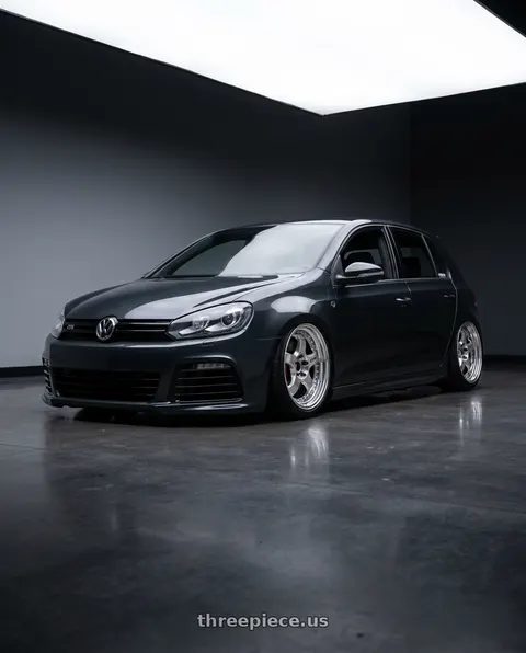 2013 Volkswagen Golf R with Work Meister S1 3P 5x112 18x9.5+37 R Disk Bright Buff Finish wheels