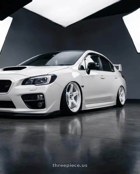 2016 Subaru WRX STI with ESR Wheels APX5C 5x114.3 19x9.5 +35 Gloss White wheels