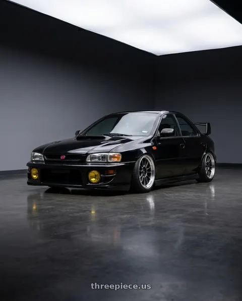 1998 Subaru Impreza with Konig Hypergram 5x100 17x9+40 Metallic Carbon w/ Machined Lip wheels