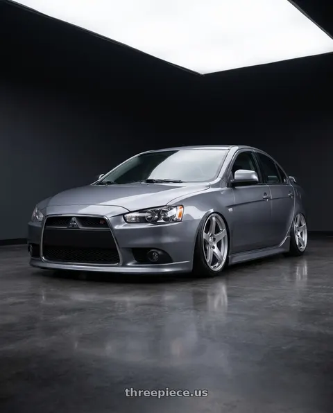 2014 Mitsubishi Lancer Ralliart with Ssr Gtv01 5x114.3 18x9+35  GLARE SILVER wheels