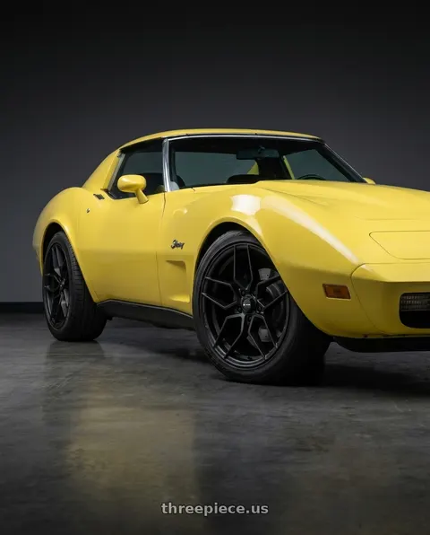 1977 Chevrolet Corvette with Vors LP1 5x115 18x8.5  +35 All Matte Black wheels