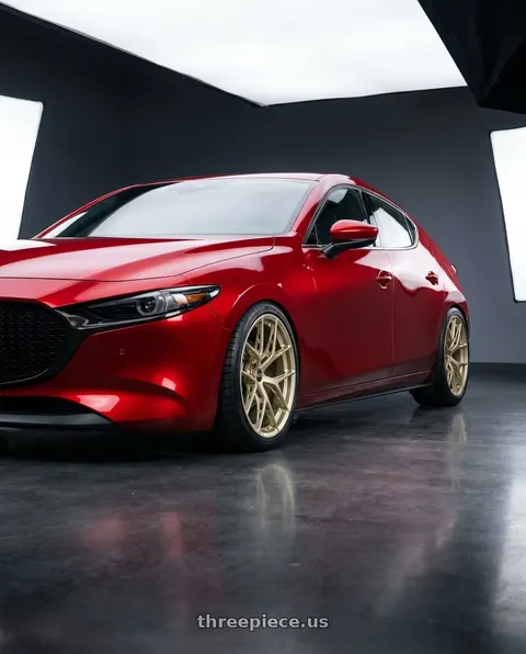 2024 Mazda 3 with BBS FI-R Evo 5x112 20x10.5+15 White Gold wheels