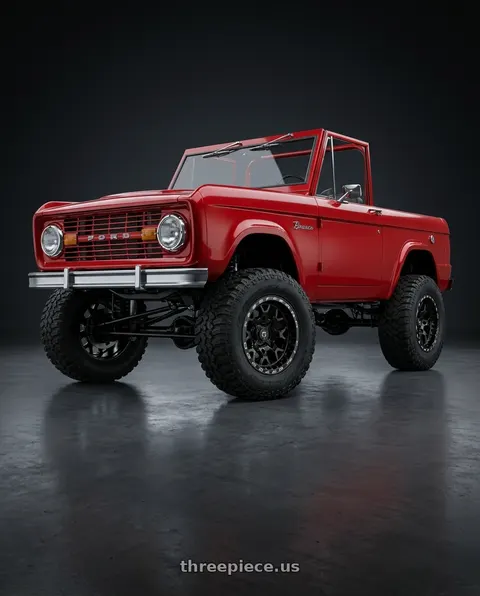 1972 Ford Bronco with TIS UTV 558BML 4X156 15x7 +38 Gloss Black w/Milled Lip Logo wheels