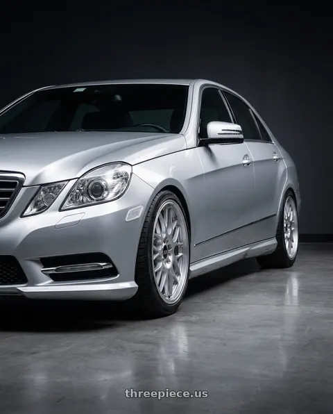 2012 Mercedes-Benz E550 with BBS RG-R 5x120 19x9.5+35 Diamond Silver wheels