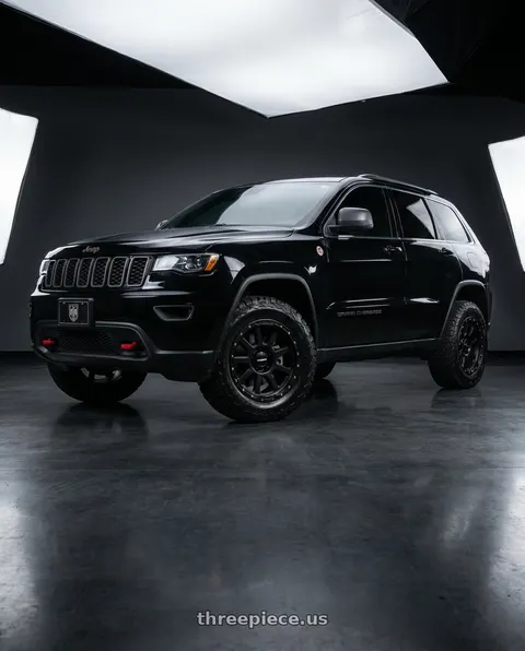 2018 Jeep Grand Cherokee Laredo with Vision Off-Road 350 Ojos 5x127 18x9+12 Satin Black wheels