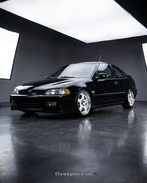 1995 Honda Civic with Work Meister S1 2P 4x100 15x6.5+38 A Disk Black wheels