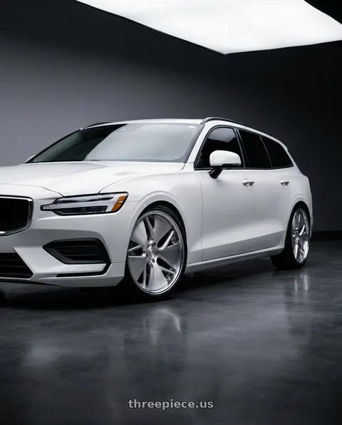 2020 Volvo V60 with Work Gnosis Cvd 5x108 20x8+38 O Disk Brush Silver Clear wheels