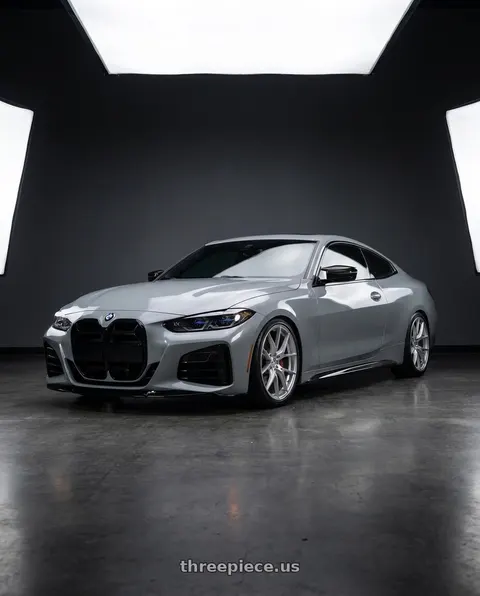 2023 BMW M440i xDrive with Aodhan AH-11 5x112 19x8.5 +35 Gloss Silver Machined Face wheels