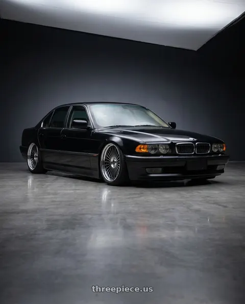 2000 BMW 740i with Work Emitz Black Polish 5x120 20x10.0 +18 wheels