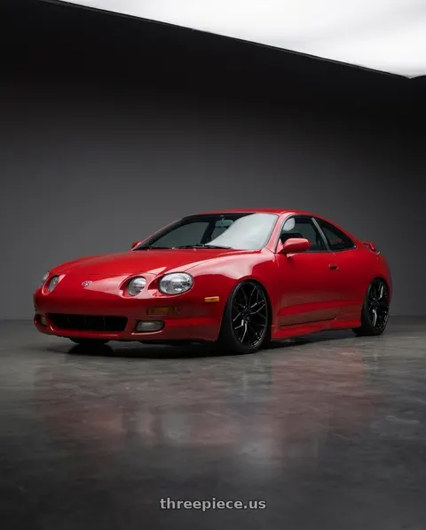 1998 Toyota Celica GT with KATANA RACING KR01 5x100 17x7.5 +40 Glossy Black wheels