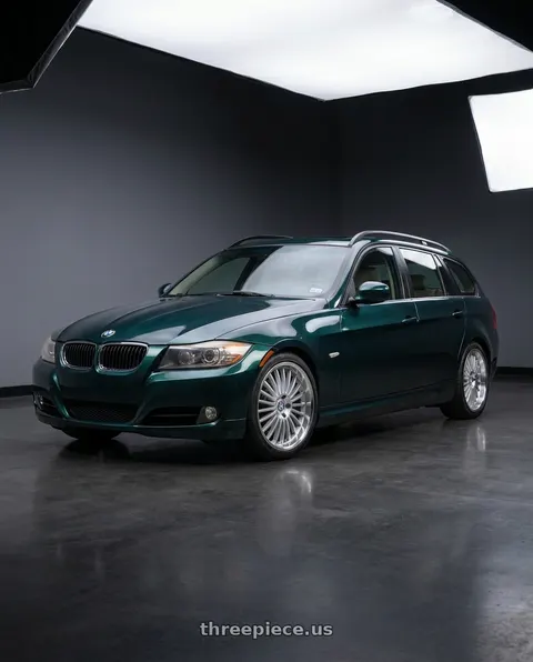 2008 BMW 328i with Beyern MULTI 5X120 17X8 +30 SILVER W/ MIRROR CUT LIP wheels