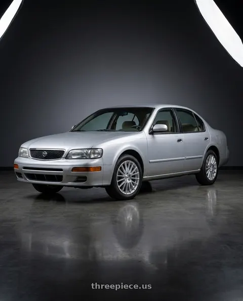 1997 Nissan Maxima GXE with V�xx Capo 5x108/5x114.3 17x7.5+38 Silver Mach Face wheels