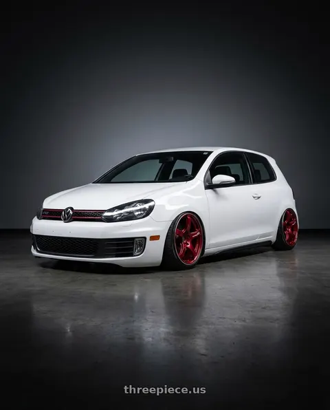 2012 Volkswagen GTI with Advan Racing TC4 5x120 18x9.5 +45 RACING CANDY RED & RING wheels