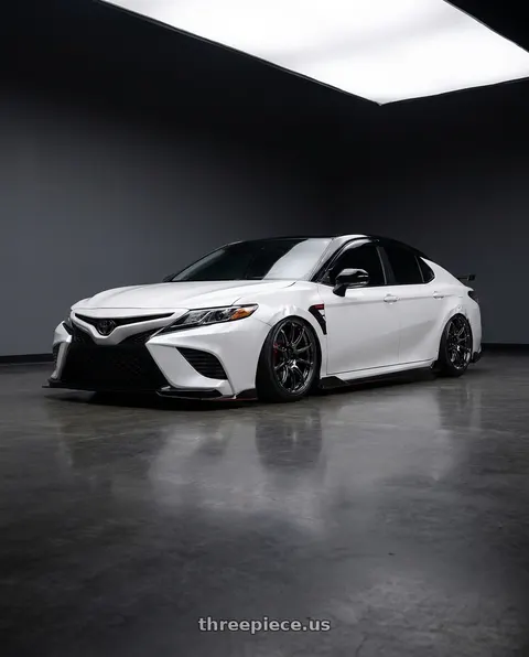 2021 Toyota Camry TRD with Advan Racing RSIII 5x114.3 19x8.5 +45 BLACK CHROME wheels