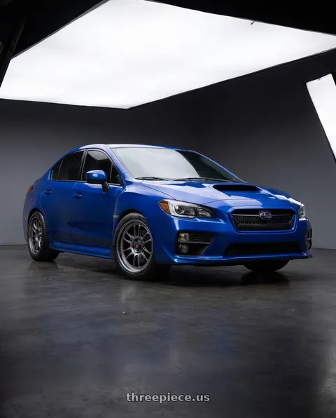 2018 Subaru WRX with WedsSport SA-25R 5x114.3 18x9.5+45 Platinum Silver Black wheels