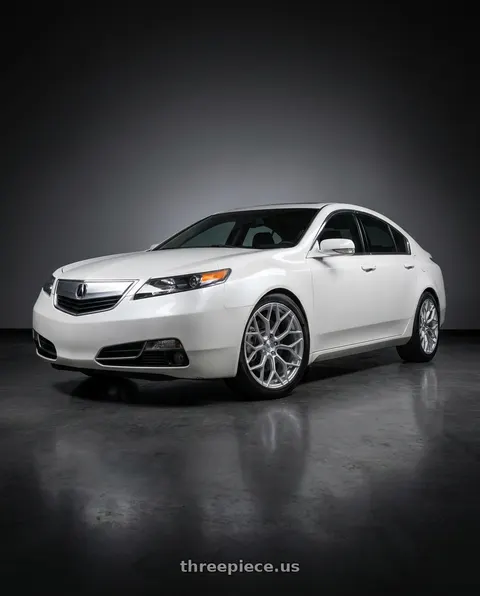 2013 Acura TL SH-AWD with DOLCE PERFORMANCE PISTA 5x120 18x8.5 +35 Gloss Silver Machined Face wheels