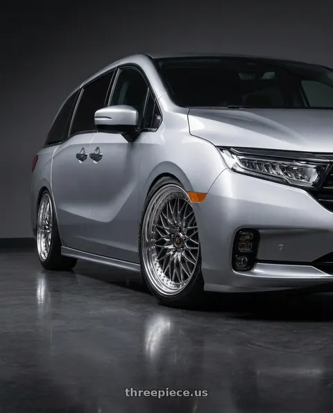 2024 Honda Odyssey with Work Vs-Xv 5x120 20x8+46 O Disk Brilliant Silver Black wheels