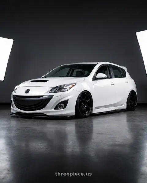 2012 Mazda 3 Mazdaspeed with Advan RGIII 5x114.3 18x10.5+15 Gloss Black wheels