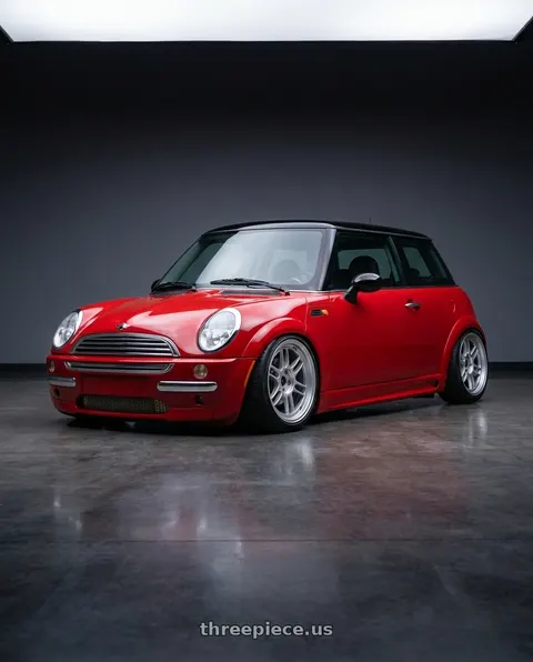 2004 Mini Cooper with Enkei RPF1 4x100 16x8+38 Silver wheels