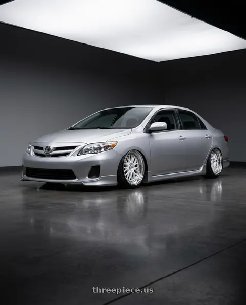 2011 Toyota Corolla with ESR Wheels SR SERIES SR01 5x100 18x8.5 +30 Gloss White wheels