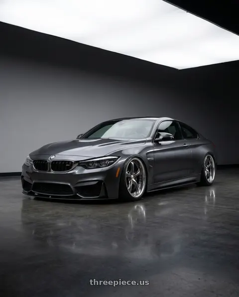 2019 BMW M4 with Work Wheels VS-KF 5X114.3 19x7.5+34 Brilliant Silver Black A Disk FULL REVERSE wheels