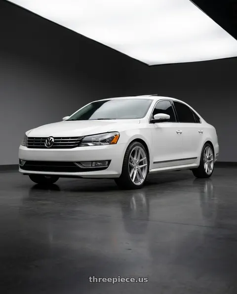 2012 Volkswagen Passat SEL Premium with Aodhan AFF7 5x112 19x8.5+35 Gloss Silver Machined Face wheels
