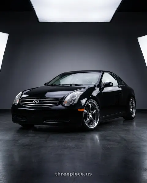 2007 INFINITI G35 with Work Wheels VS-KF 5x114.3 18x9.5+22 Brilliant Silver Black L Disk FULL REVERSE wheels