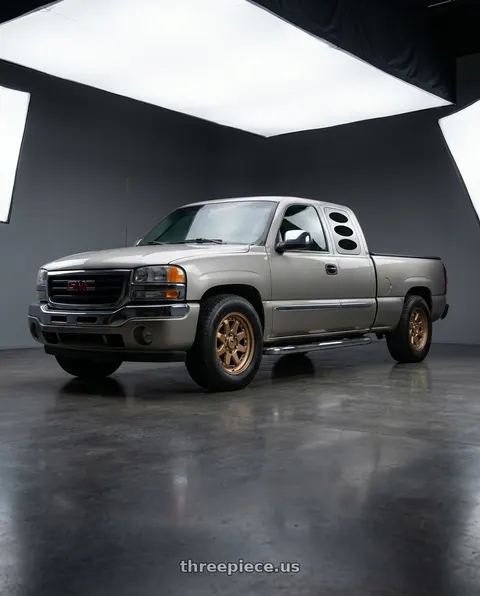 2002 GMC Sierra SLE Pewter with RTX TYR 6x139.7 17x7.5 +13 Bronze wheels