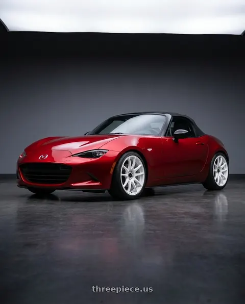 2024 Mazda MX-5 Miata with Vors TR4 4x100/4x114.3 17x8  +35 White wheels