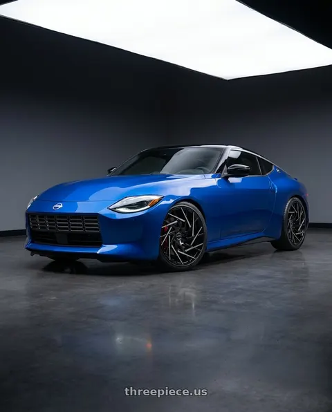 2024 Nissan Z with Strada Nido 5x114.3 20x8.5 +35 Gloss Black Machined Tips wheels
