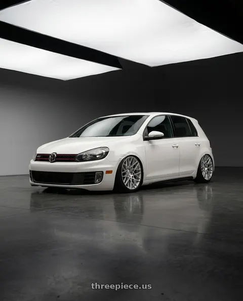 2012 Volkswagen GTI with Rotiform 1PC R110 BLQ 5X112 18X8.5 +35 GLOSS SILVER MACHINED wheels