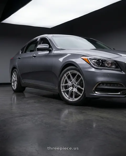 2019 Genesis G80 with Enkei TY-5 5x100 18x9.5+45 Hyper Silver wheels