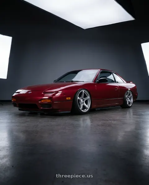 1993 Nissan 240SX with Work Emotion T5r 5x114.3 18x9.5 +12 Glow Silver wheels