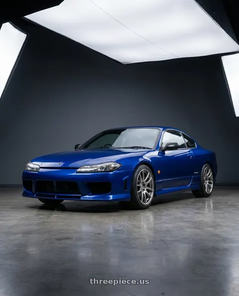 2002 Nissan Silvia with Work Emotion Cr Kiwami 5x114.3 18x9.5 +30 Gt Silver wheels