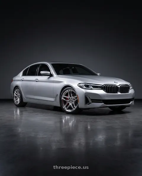 2021 BMW 530i xDrive with HERITAGE WHEEL EBISU MONOC 5x112 19x8.5 +35 CHROME wheels
