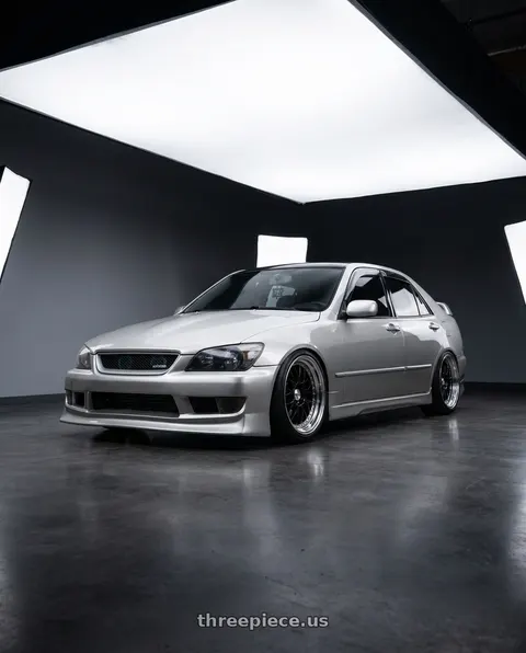 2002 Lexus IS300 with Work Meister M1 3p 4x100 18x9+27 H Disk Black wheels