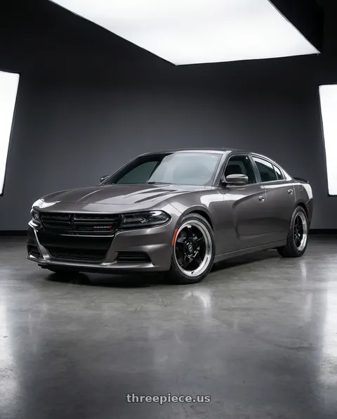 2021 Dodge Charger SXT with Forgestar D5 Drag 5x115 18x5 -37 Gloss Black Machined wheels