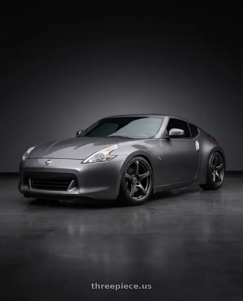 2009 Nissan 370Z with Work Emotion T5r 5x114.3 19x10.5 +15 Matte Graphite wheels
