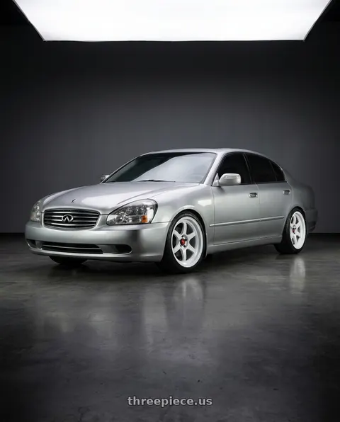 2002 INFINITI Q45 with Aodhan AH08 5x114.3 18x8.5+35 Gloss White wheels